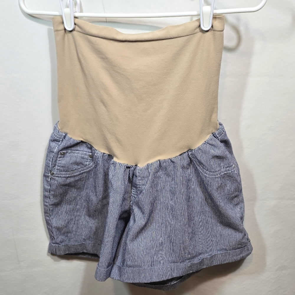 MATERNITY SHORTS Railroad Pinstripe XL